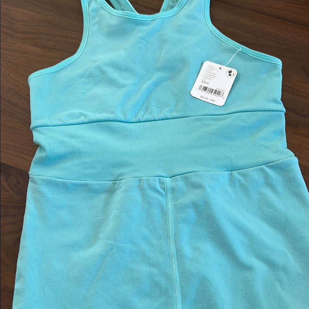 Turquoise Sleeveless Onsie